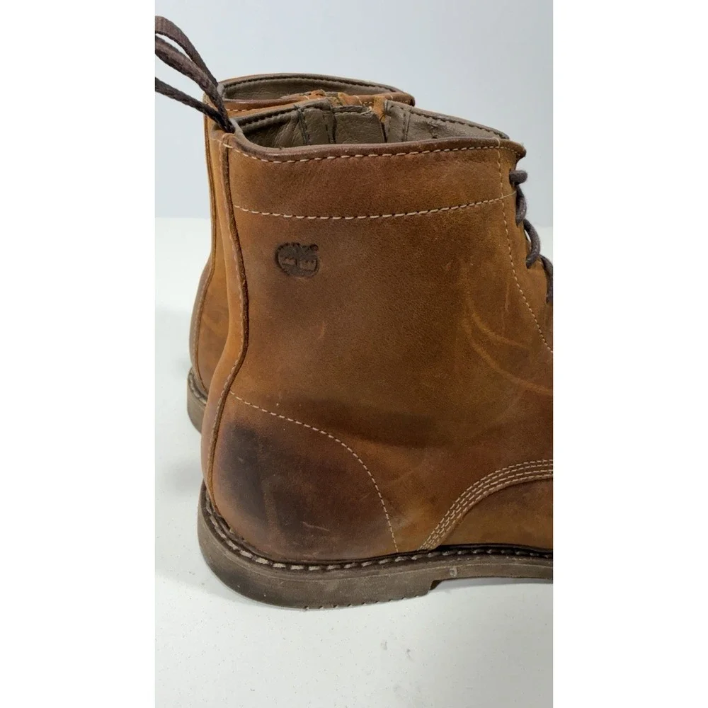 Timberland Boots Sz 8.5 A13J9 Mens Brown Leather Boots Rubber Sole